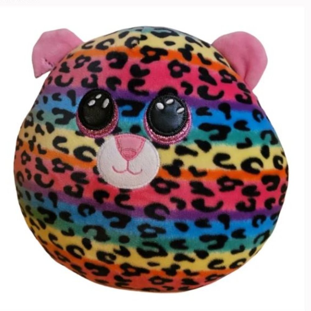 🌕 Cuddly *TY Squish-A-Boss 9" Plush "DOTTY the RAINBOW LEOPARD"